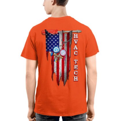 USA Flag HVAC Tech Apparel – Patriotic Tools T-Shirt